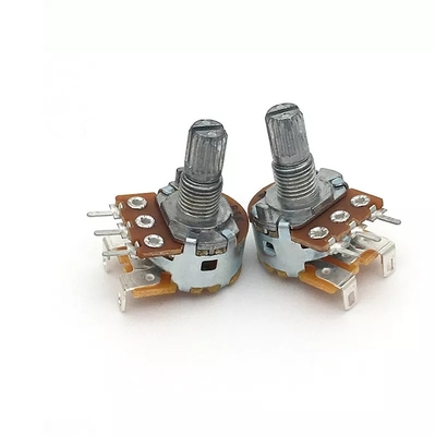 Ποτενσιόμετρο 5k με διακόπτη 15mm Dual Gang Audio Taper